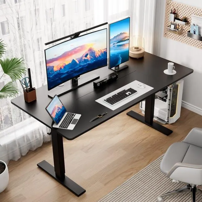 Mesa eléctrica ajustable 80x160 cm, Altura 70-117 cm, Función memoria, Rebote en caso de resistencia, Modo ahorro de energía.