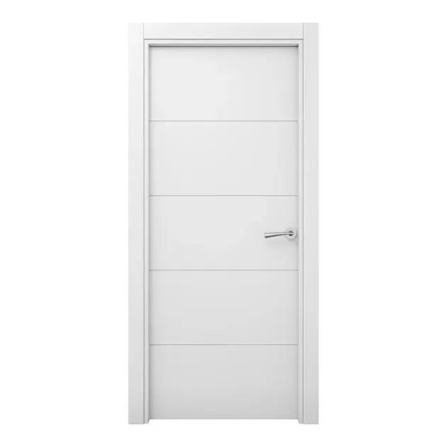 Puerta de Interior maciza lacada Lor blanca 82,5cm izquierda con tapajuntas Geom