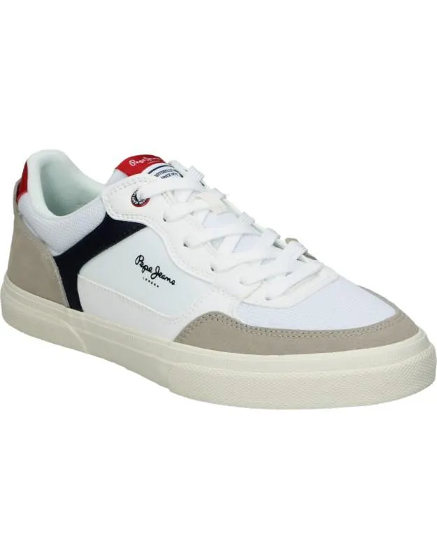 Zapatillas para hombre plana PEPE JEANS pms30905-800 en blanco