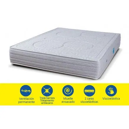 colchón muelle ensacado superior con viscoelástica doble cara Altea
