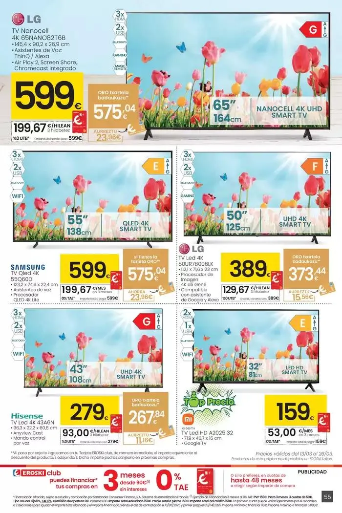Catálogo de Prezio merkeagoa HIPERMERKATUAK EROSKI 13 de marzo al 26 de marzo 2025 - Página 55