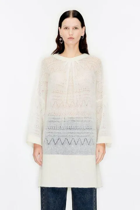 Jersey calados mohair marfil