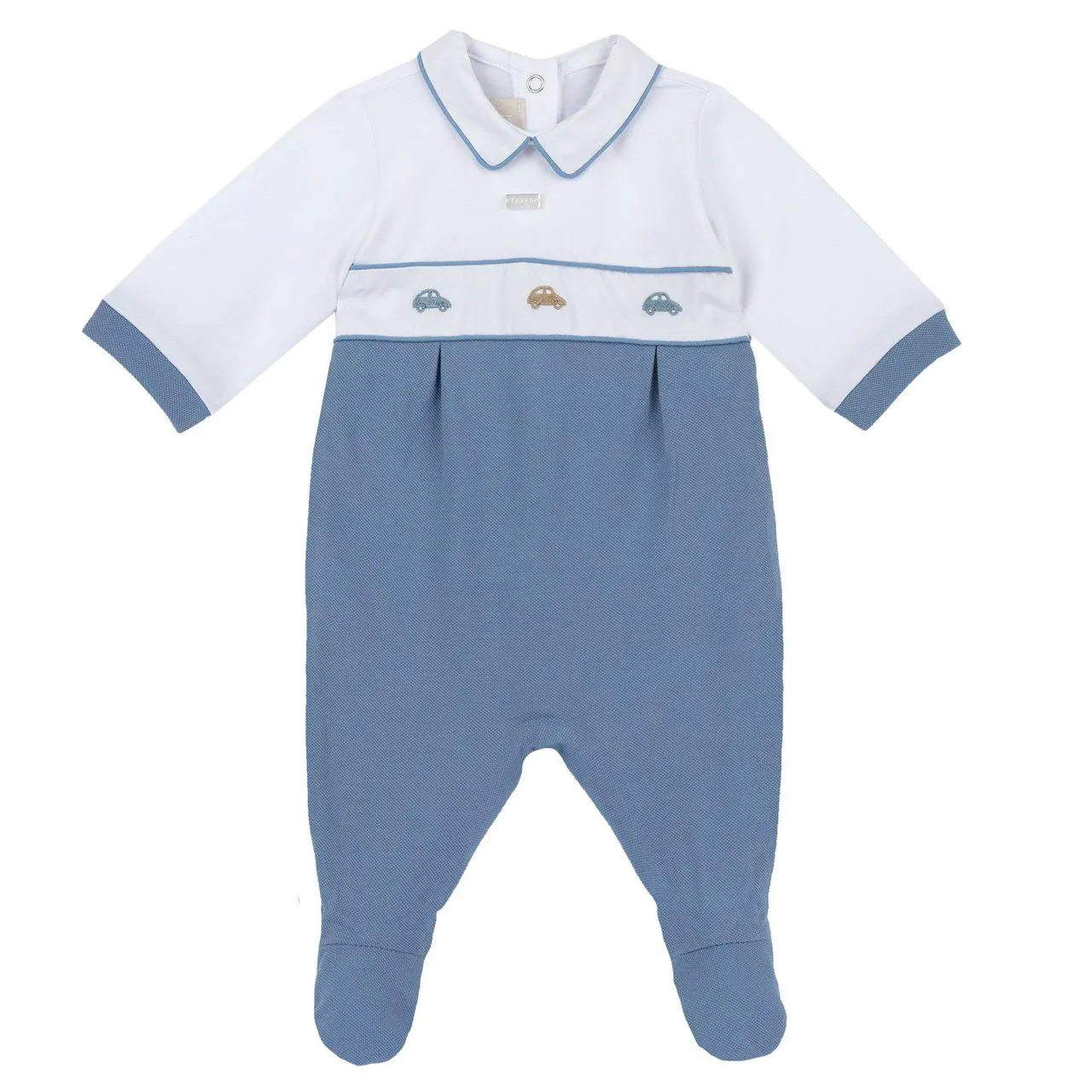 Pijama bebé coches apertura trasera