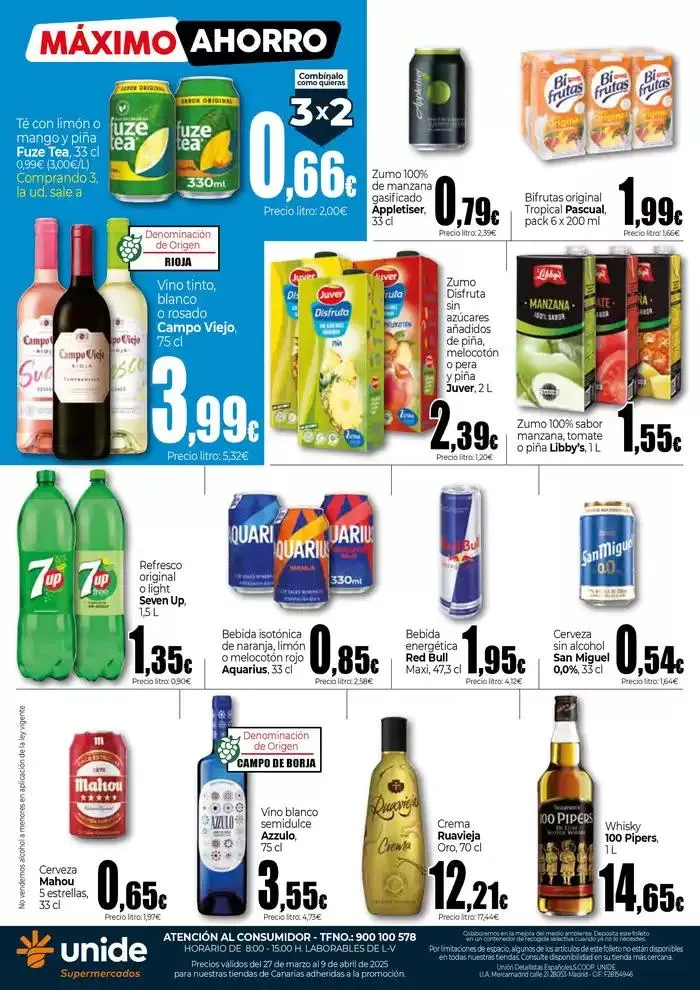 Catálogo de Máximo Ahorro UNIDE Supermercados Canarias 27 de marzo al 9 de abril 2025 - Página 8