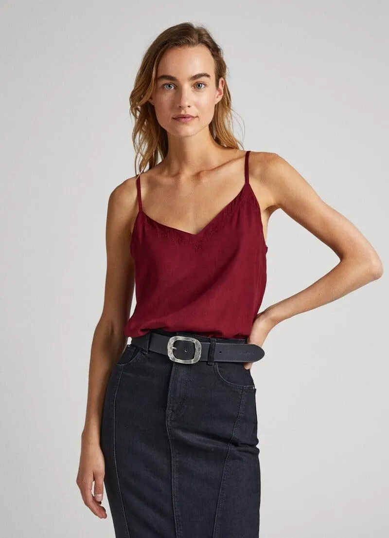 TOP TIRANTES ESCOTE BORDADO