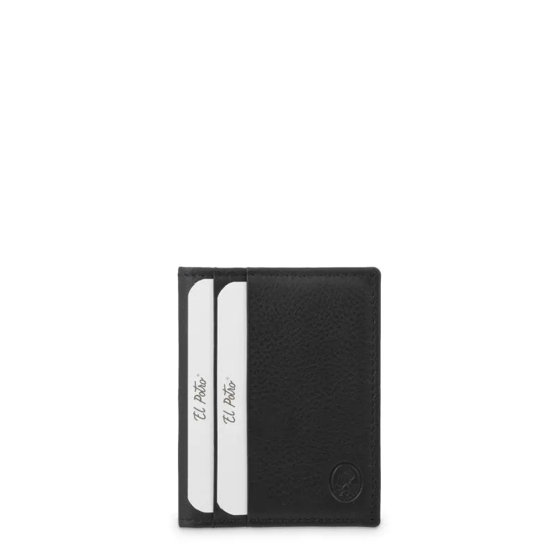 Tarjetero hombre en piel vacuno color negro - Box