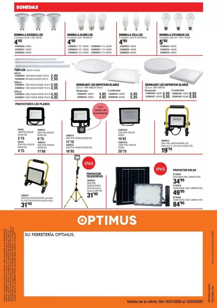 Catálogo de Catálogo Optimus 3 de marzo al 31 de marzo 2025 - Página 20