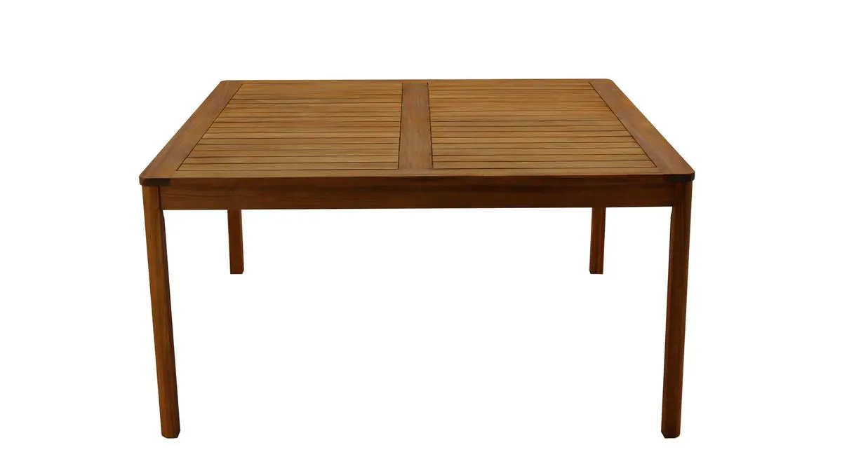 Mesa de jardín cuadrada de madera maciza 140 cm AKIS