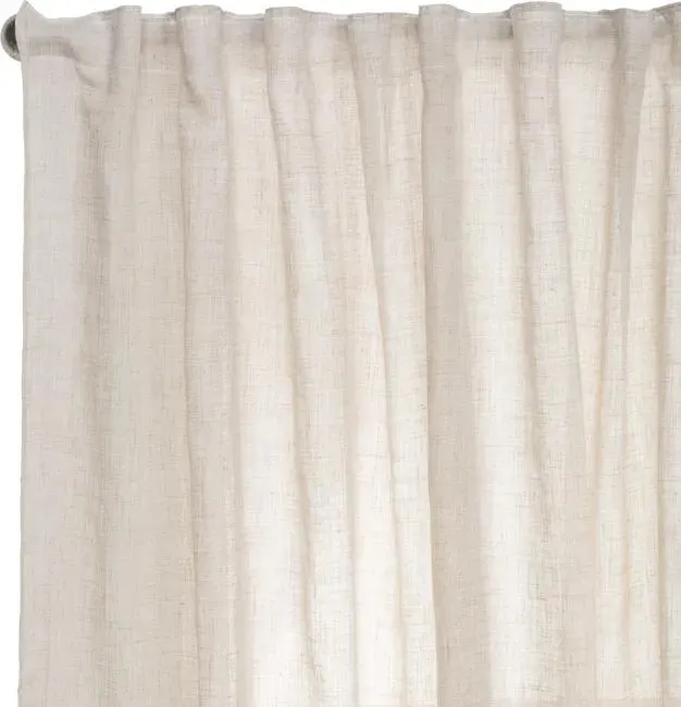 Visillo cinta trabilla Taylor lino y poliéster INSPIRE liso beige lino 300x270cm