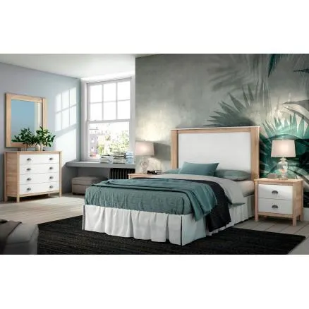 Conjunto dormitorio de matrimonio en color blanco poro