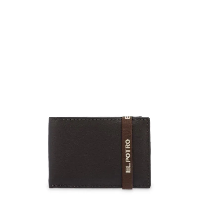 Cartera pequeña con monedero exterior en piel vacuno color marrón-El Potro