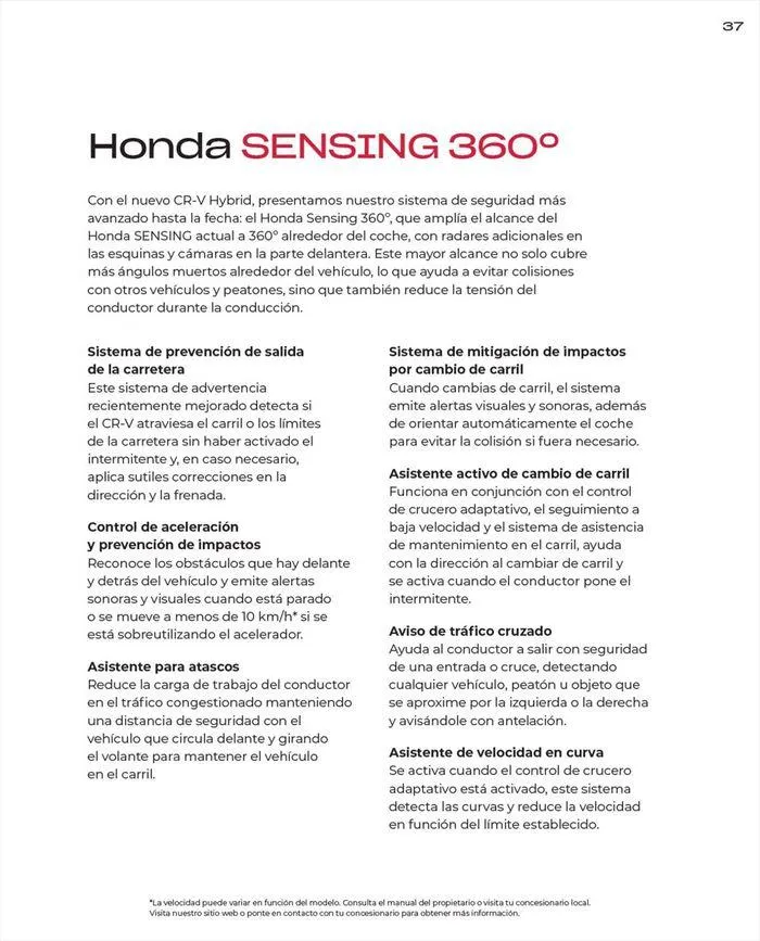 Catálogo de Honda CR-V e:HEV &amp; e:PHEV 9 de agosto al 30 de junio 2025 - Página 37