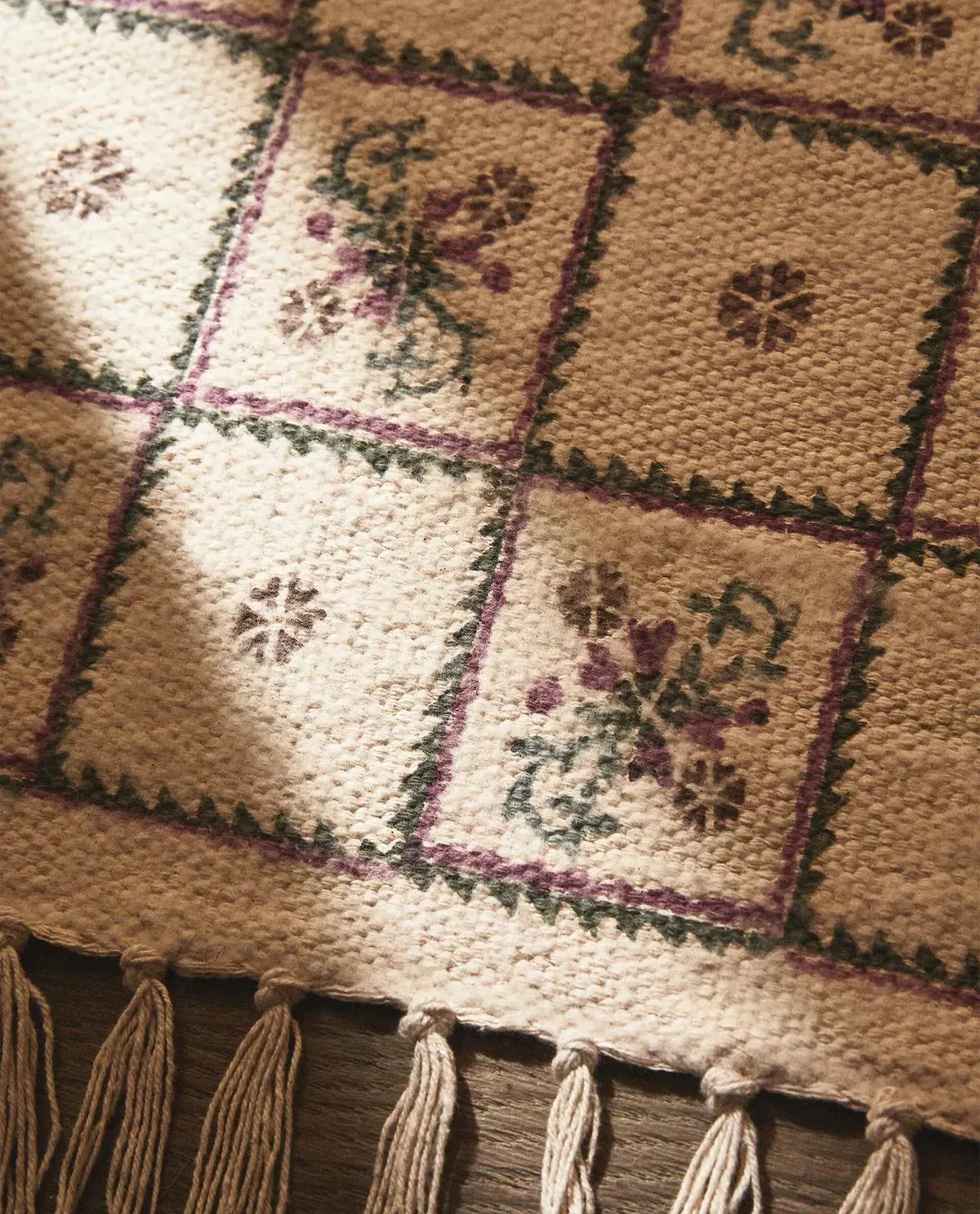 ALFOMBRA ALGODÓN FLECOS NAVIDAD