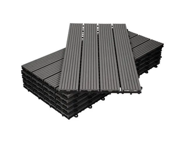 Baldosas de jardín wpc de 6 losas 60x30 cm antracita ecd germany