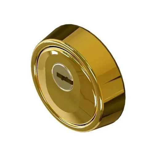 Escudo cilindro alta seguridad ø 65x24/17mm acero macizo carbonitrurado pvd oro
