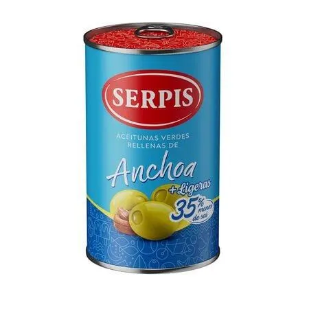 Aceituna ligera rellena de anchoa Serpis 130g