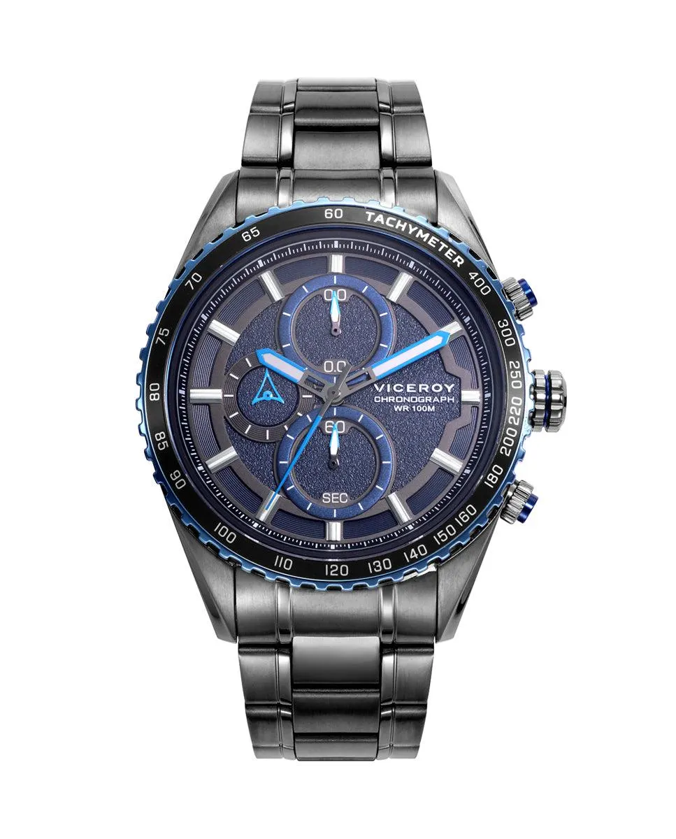 Reloj de hombre Magnum cronógrafo de acero Ip gris