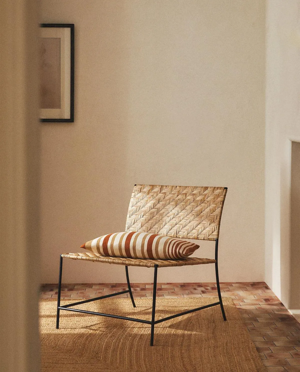 SILLA METAL TRENZADO RATÁN