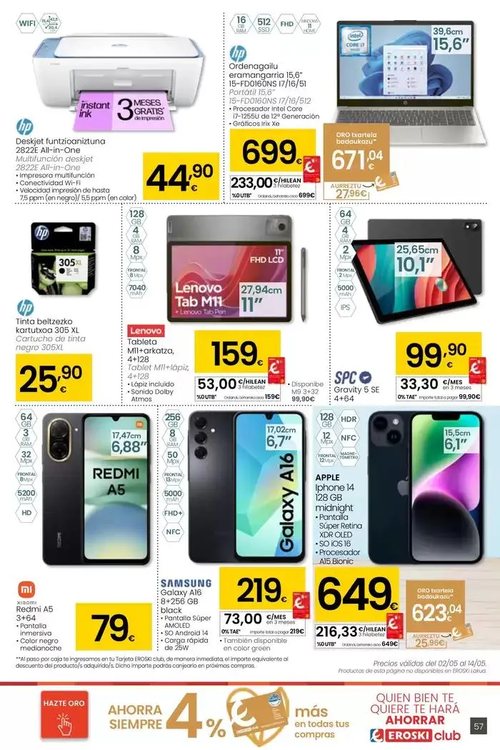 Catálogo de AUKERA OFERTA HIPERMERKATUAK EROSKI 2 de mayo al 13 de mayo 2025 - Página 57
