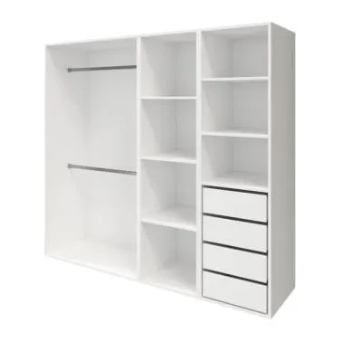 Armario completo Homny 3 columnas cajones y barras blanco 2 m
