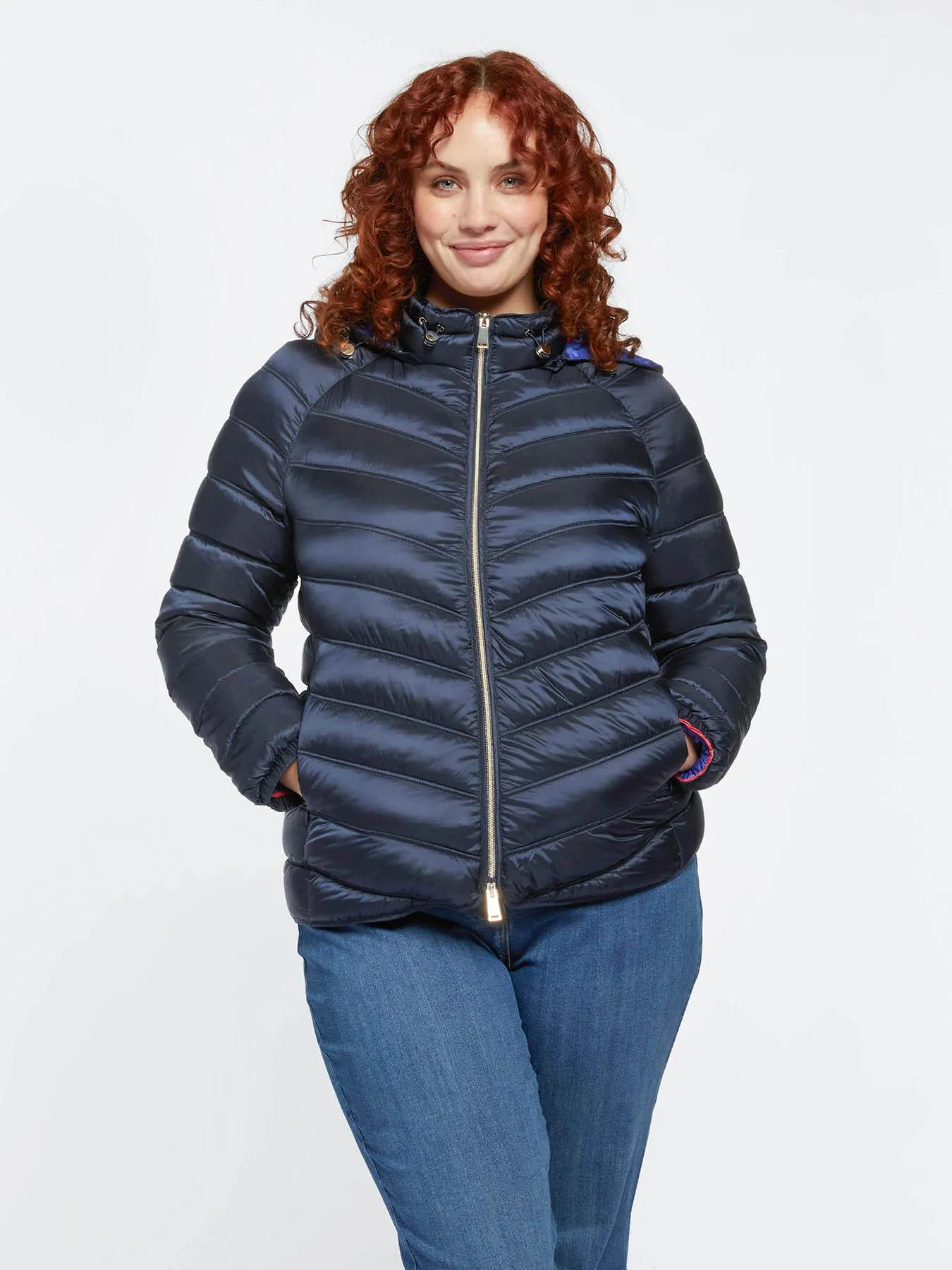 Plumífero bicolor ligero en Sorona® Aura