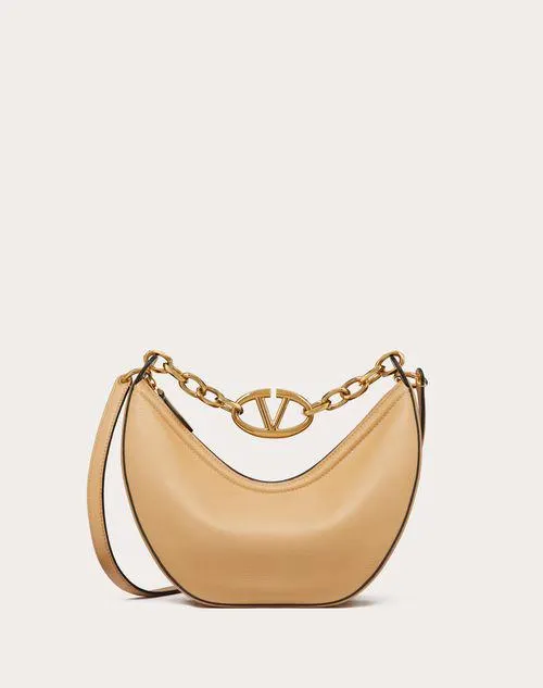 BOLSO HOBO PEQUEÑO MOON DE CUERO CON CADENA Y EL VLOGO