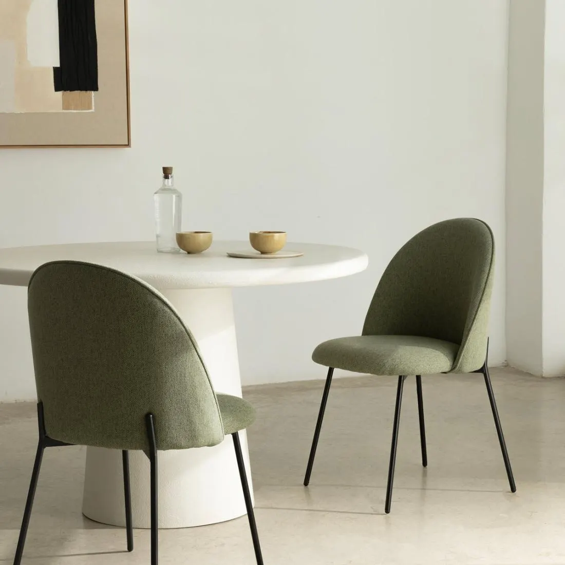 Silla tapizada verde