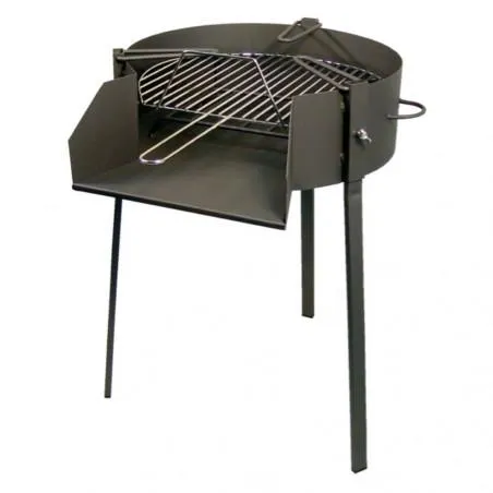 BARBACOA DE CARBON REDONDA CON SOPORTE PAELLA 50X75CM