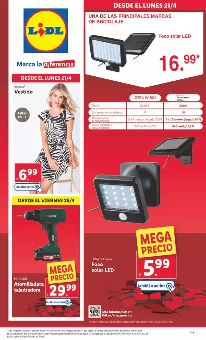 Catálogo de ¡Bazar Lidl! Ofertas válidas del 21/04 al 27/04 21 de abril al 27 de abril 2025 - Página 1