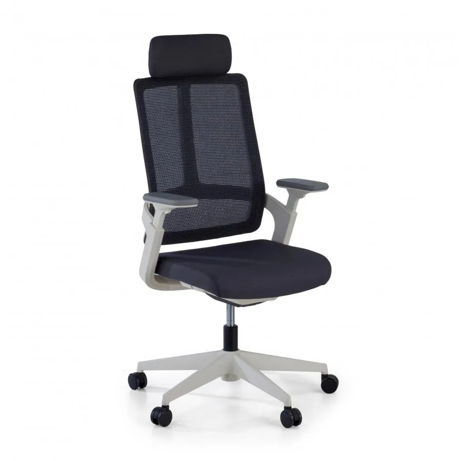 Silla de Oficina Ergonómica Team white, Máxima Tecnología y Calidad - Blanco/Gris