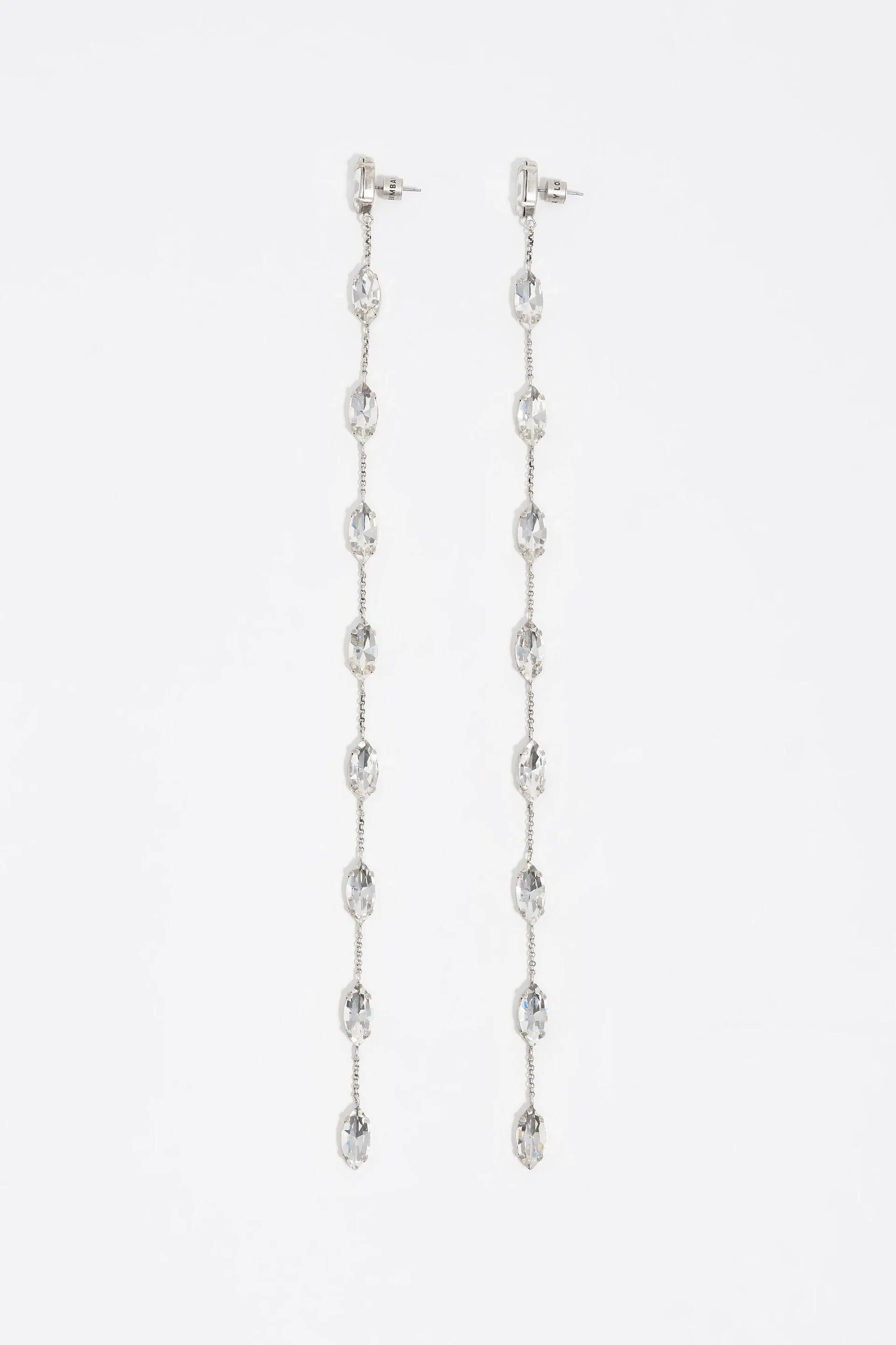 Pendientes cristales y cadena plateado envejecido