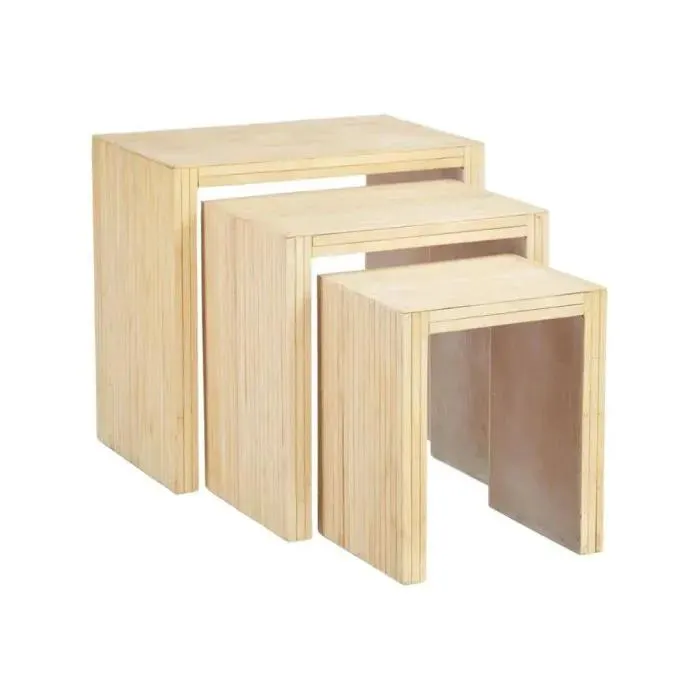 Set 3 Mesas Auxiliares de Madera de Abeto