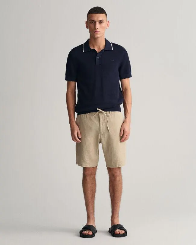 Pantalones cortos Relaxed Fit de lino con cordón ajustable