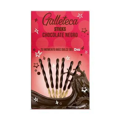 Palitos de galleta recubiertos de chocolate negro Galleteca caja 75 g