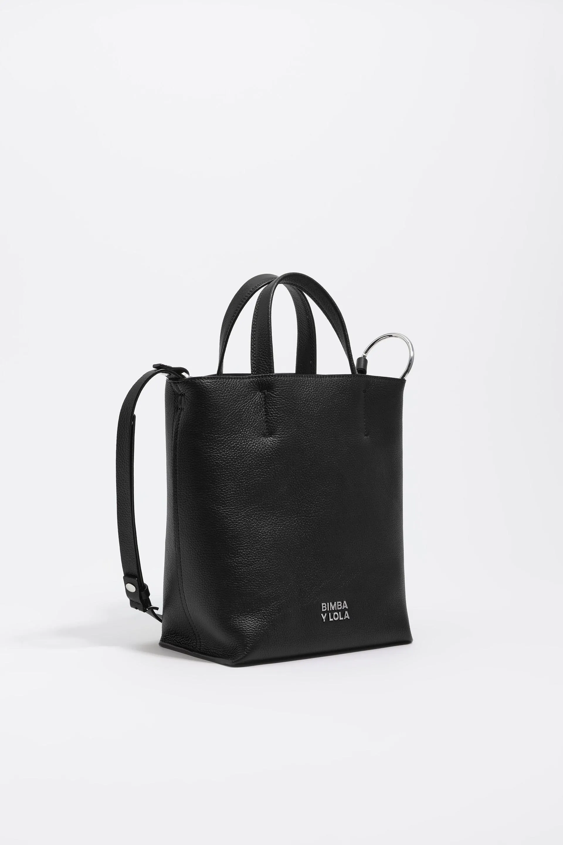 Bolso shopper mediano piel negro