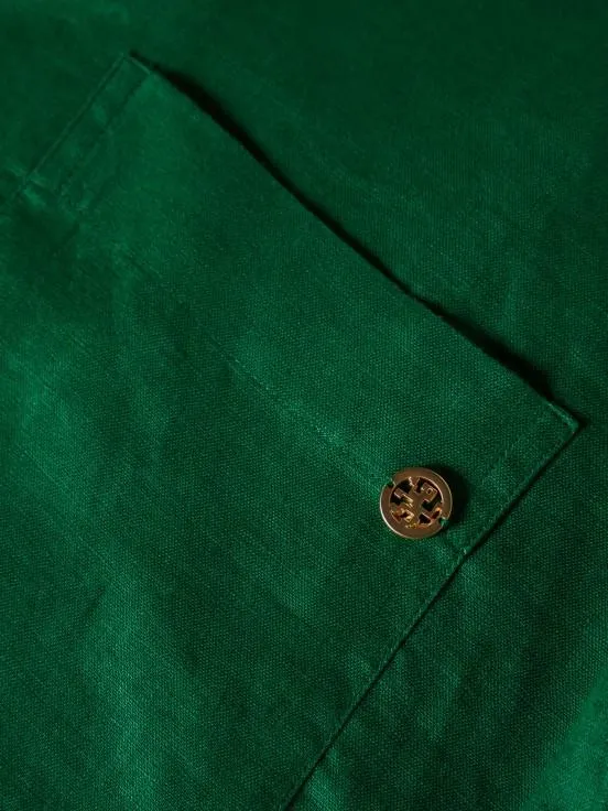 Camisa larga de lino