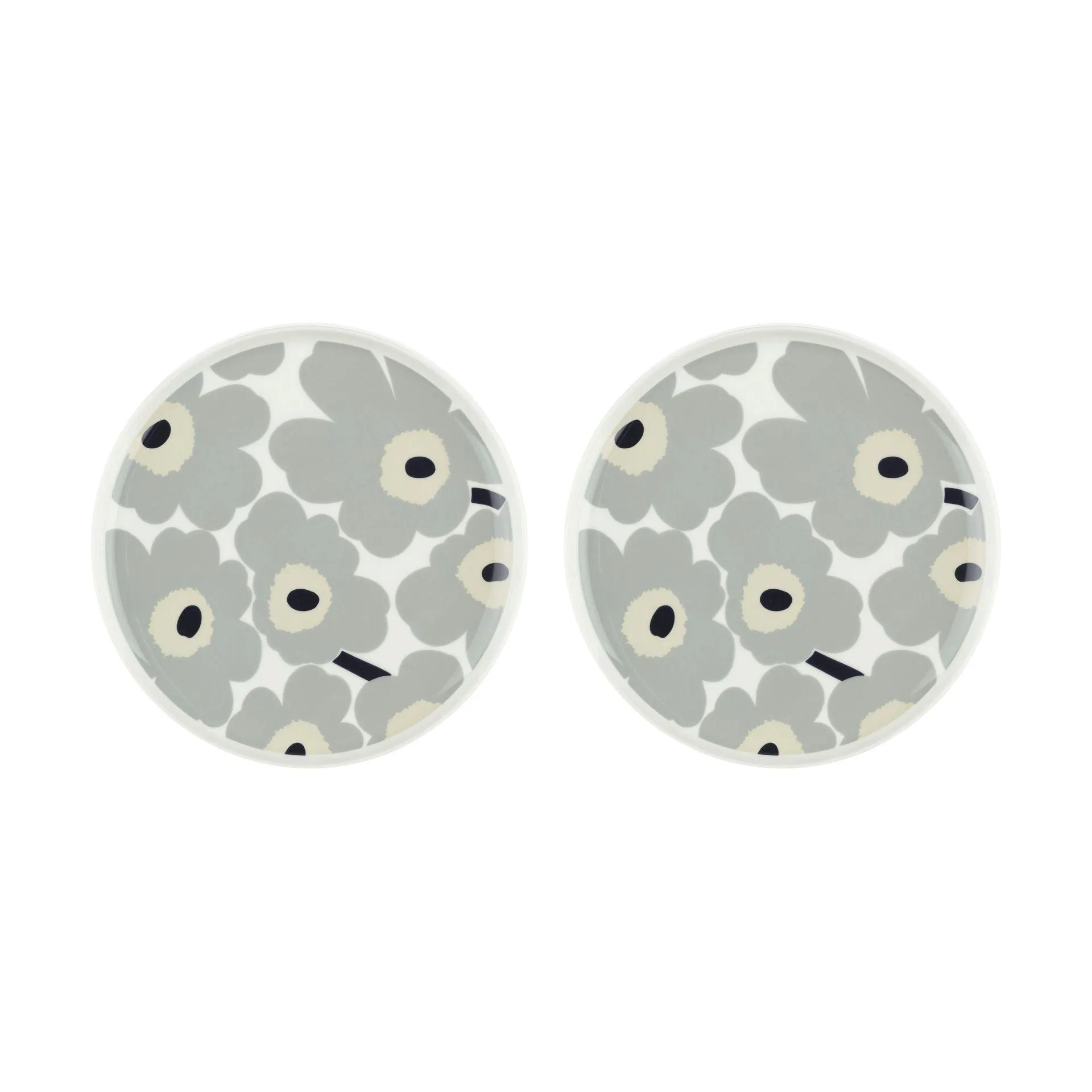 Plato Unikko Ø25 cm pack de 2 White-light grey-sand-dark blue
