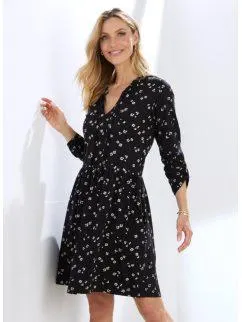 Vestido manga larga regulable estampado