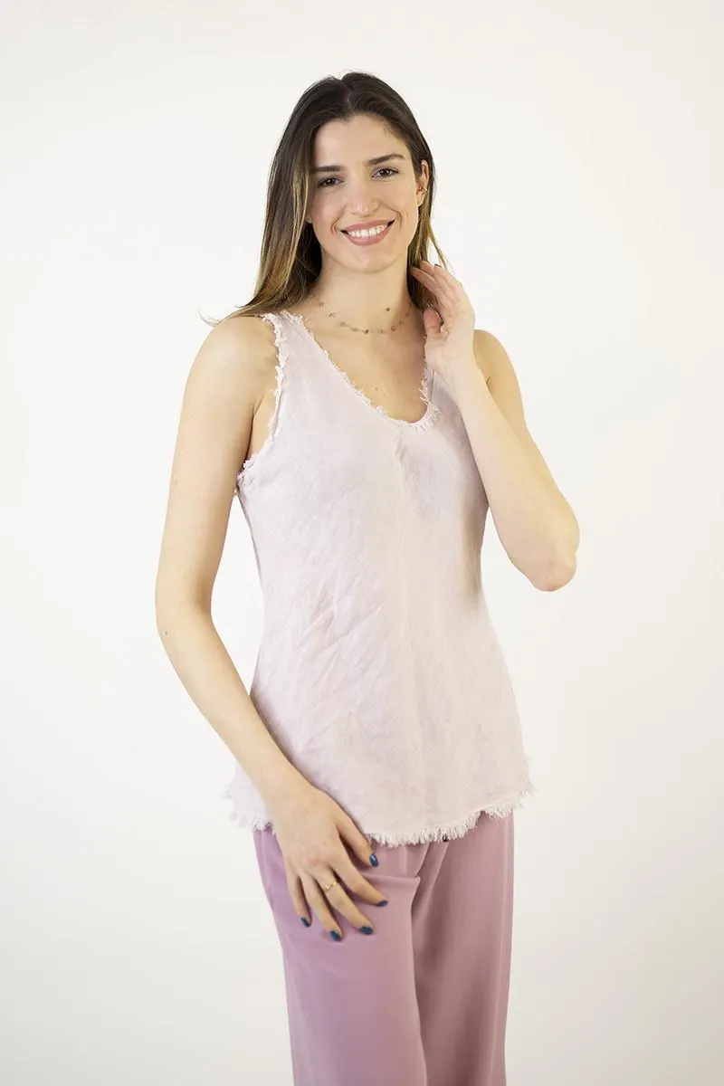 Blusa lino rosa