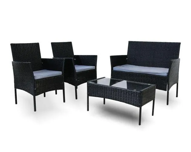 Sofa + mesa + 2 sillas de ratan pe. Muebles de jardin y terraza sfs, ratan