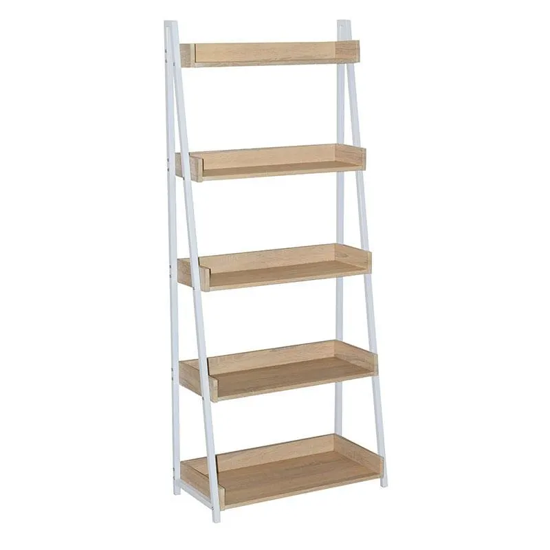 Estantería Wally 5 baldas blanco/natural 158,5x76x32 cm