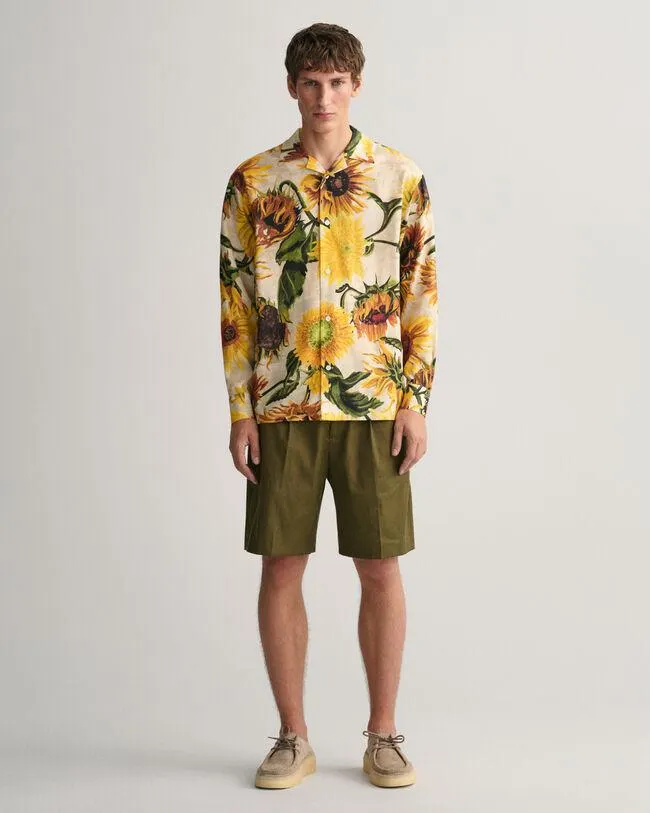 Pantalones cortos de traje en algodón y lino