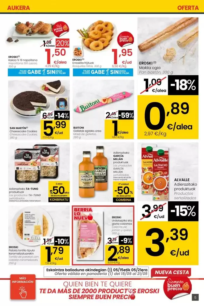 Catálogo de AUKERA OFERTA EROSKI CENTER 15 de mayo al 28 de mayo 2025 - Página 5