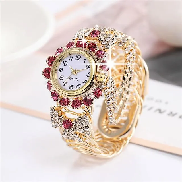 Relojes de pulsera de cuarzo de lujo para mujer, reloj magnético para mujer, vestido deportivo para mujer, reloj de pulsera con esfera rosa