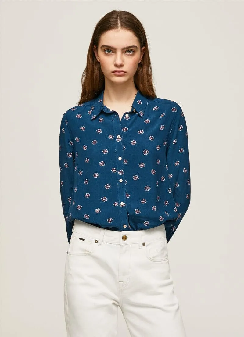 CAMISA MANGA LARGA FLORES