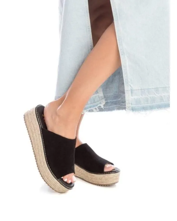 Sandalias Abiertas Alpargatas Mujer Negro 142557