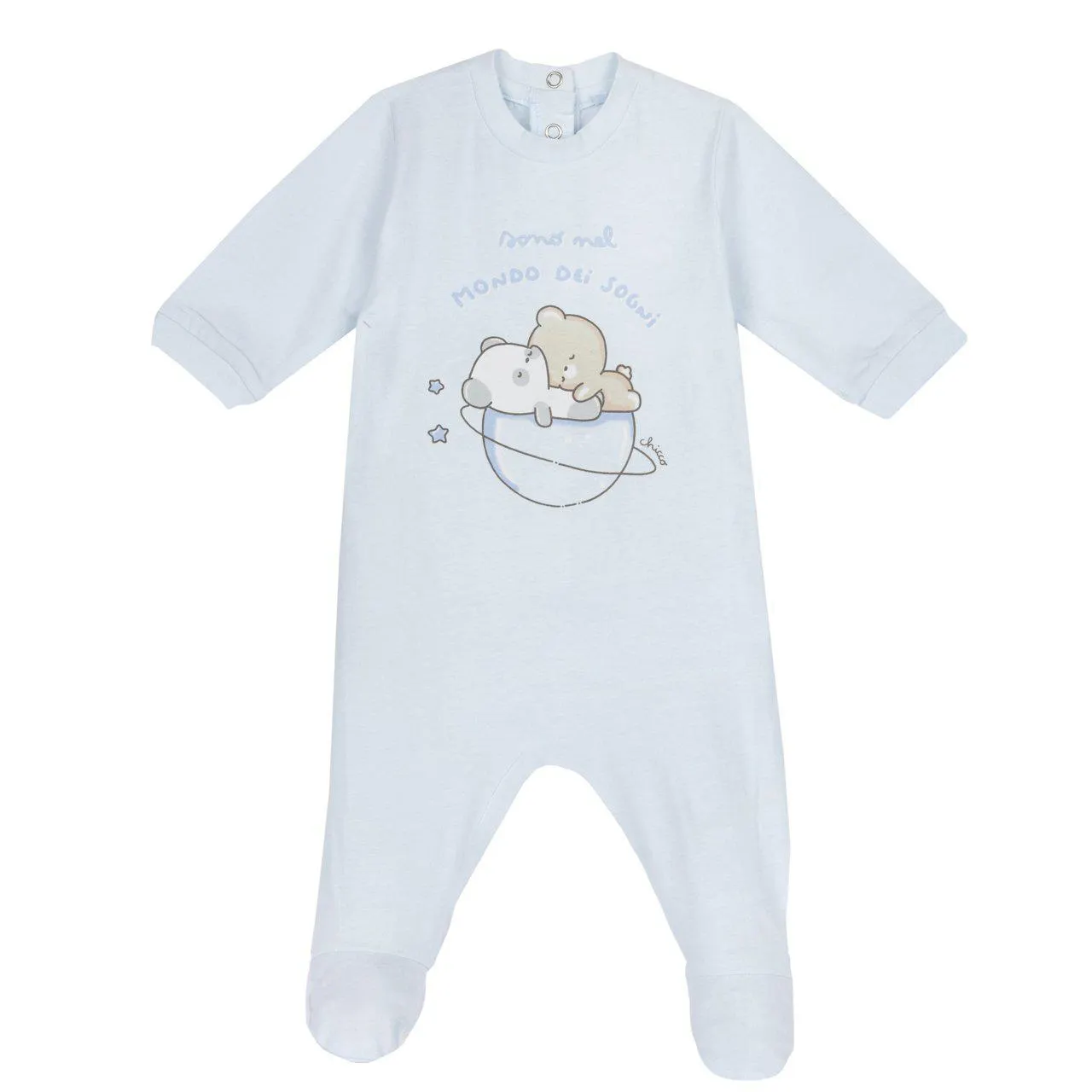Pijama ositos azul apertura trasera