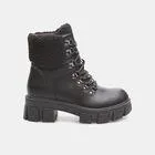 Botines de mujer con vuelta en teddy y suela gruesa