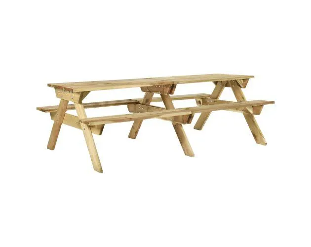 Vidaxl mesa de pícnic con bancos 220x122x72 cm madera pino impregnada