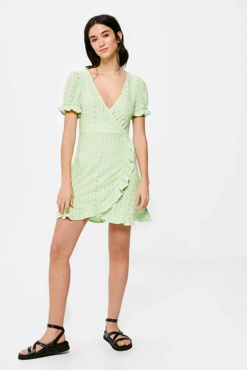 Vestido Corto Cruce Volantes